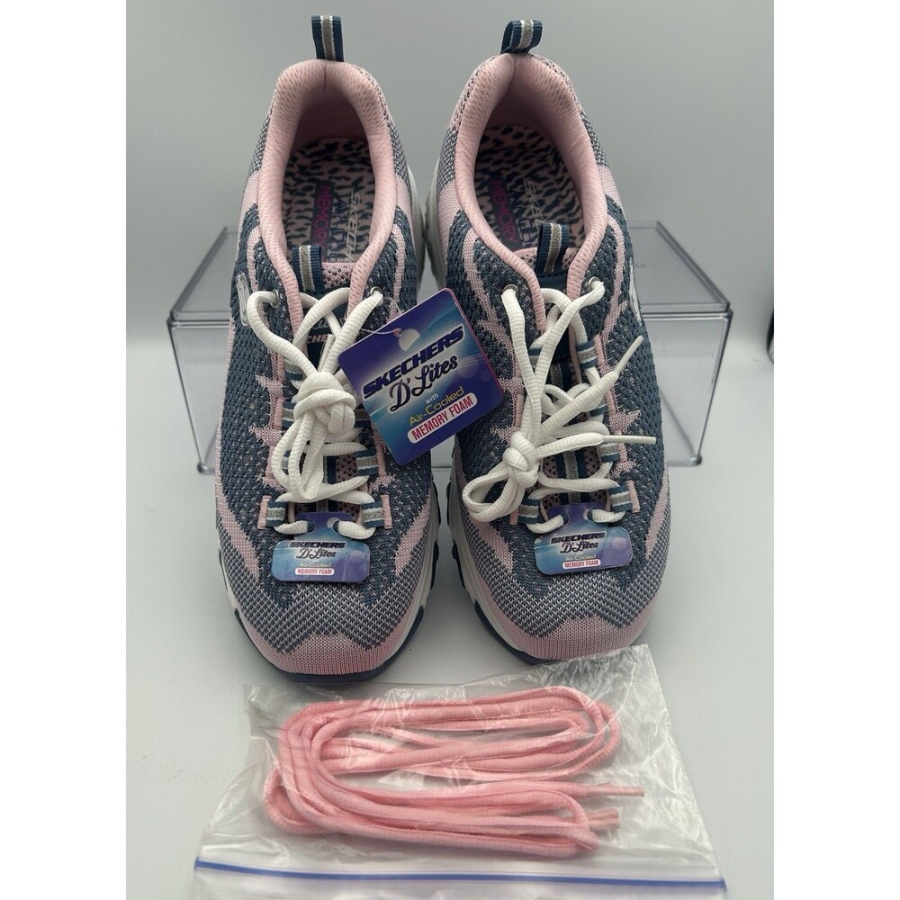 Skechers D'Lites Women Navy Pink Running Walking Sneakers Women’s 8 SN 11955 New